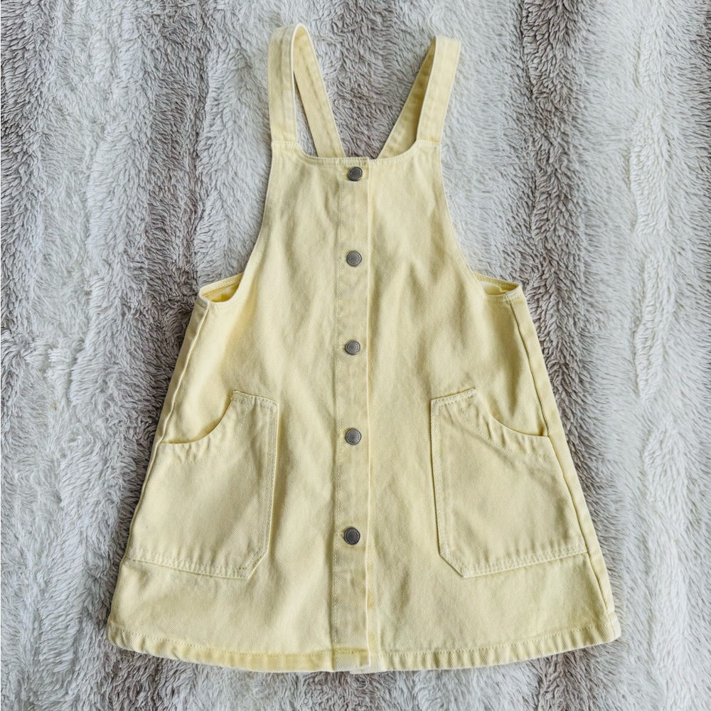 Zara Yellow Girl Overall Dress